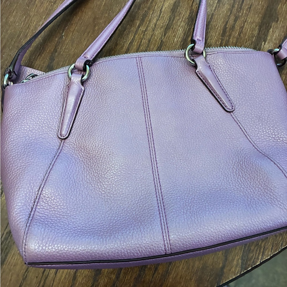 Coach Pebbled Leather Satchel in Mauve - Picture 5 of 6